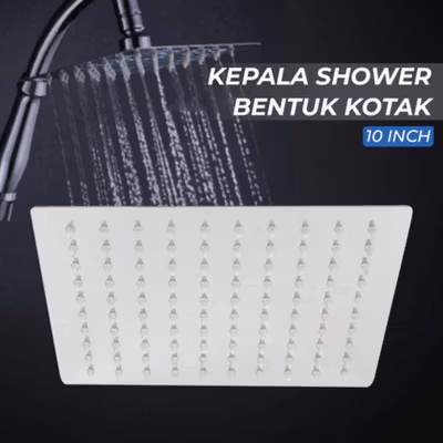 BATHE PROJECT Kepala Shower Bentuk Kotak Shower 10 Inch - F10BXGDP - Silver