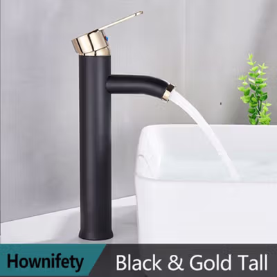 Hownifety Keran Air Wastafel Stainless Steel Elegan Desain - YF1998 - Black Gold