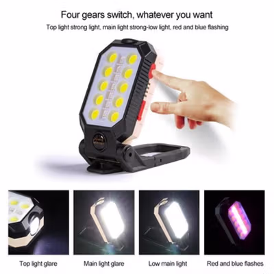 GZLIDY Senter Camping LED Portable Magnet Rechargeable 2000 Lumens Big - W599A - Black