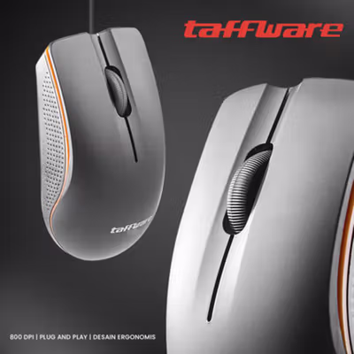 TaffGEAR Mouse Optical Wired USB Ergonomic 800DPI - M20 - Black