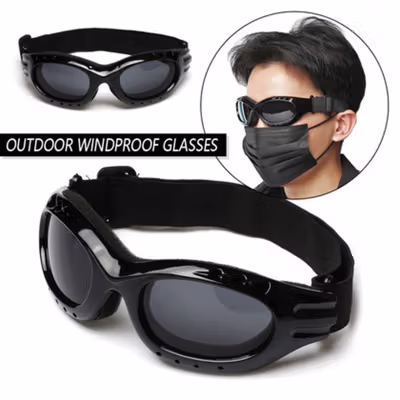QIFISH Kacamata Helm Motor Goggles Polarized Windproof - SP351 - Black
