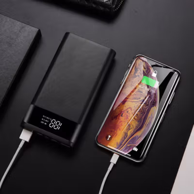 Kebidumei Power Bank DIY Case LCD Display Dual USB Port 4 PCS 18650 - KA4 - Black