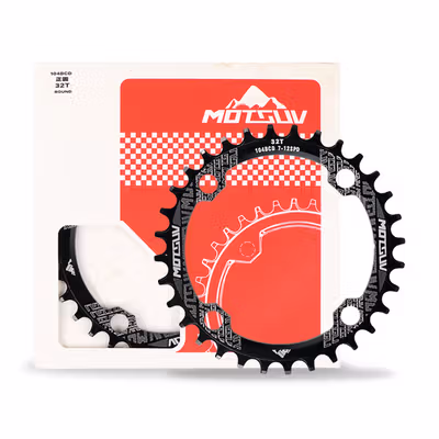 MOTSUV Gigi Sprocket Sepeda Chainring Aluminium Round 32T - 104BCD - Black