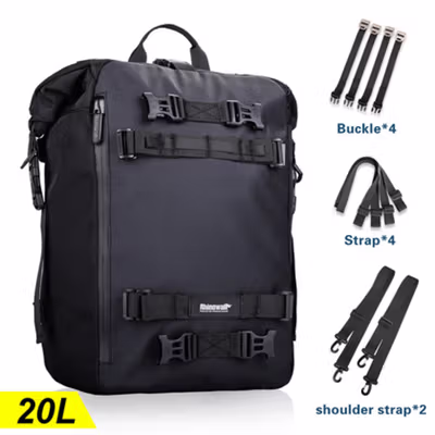 Rhinowalk Tas Ransel Motor Touring Back Seat Tail Storage Bag 20L - CC20 - Black