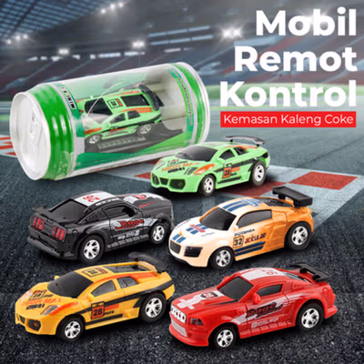 GOLD ROSITA Remote Control RC Car Kemasan Kaleng Coke - 1681 - Multi-Color