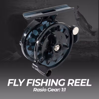 LEO Reel Pancing Fly Fishing Reel 1:1 104 - EPC-104 - Black