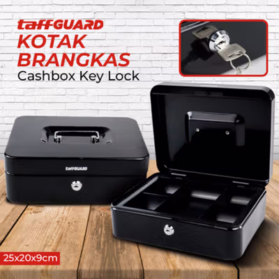 TaffGUARD Brankas Kotak Uang Emas Anti Maling Safety Box 25x20x9CM - HC-25A - Black