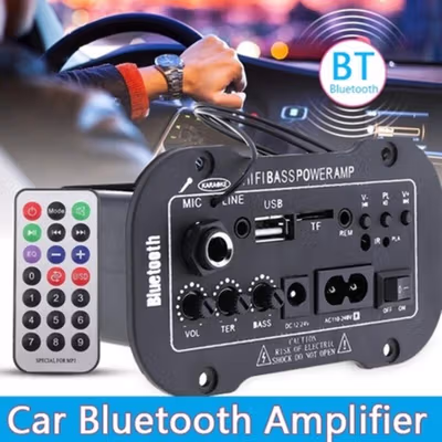Alphun Amplifier Board Audio Bluetooth USB Radio TF DIY 25 W - GD-01 - Black