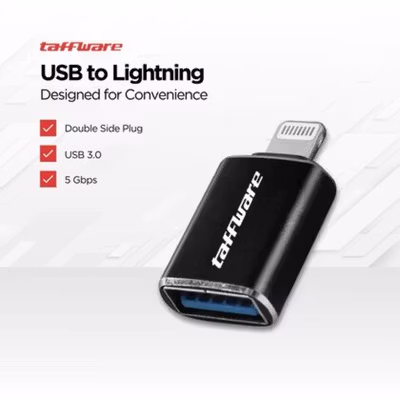Taffware OTG Adapter Lightning to USB Female - NO14 - Black
