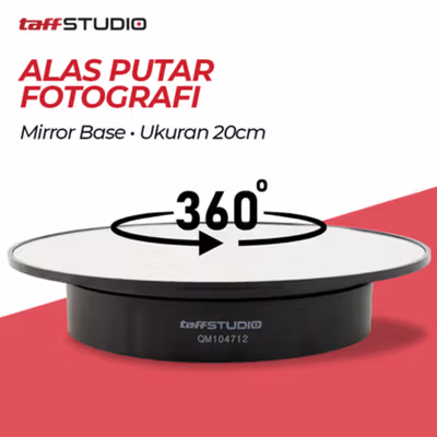 TaffSTUDIO Alas Putar Fotografi Mirror Rotating 360 Turntable 20cm - QM104712 - Black