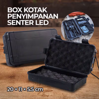 TaffGUARD Box Kotak Penyimpanan Plastik Senter LED 20x11x5.5cm - FN05 - Black