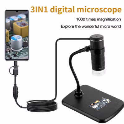 KKMOON Mikroskop Digital USB Android HD 1000x Magnification - AN104 - Black