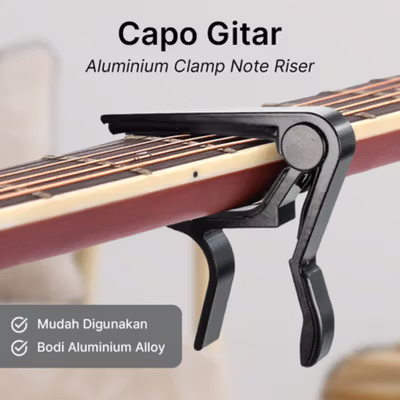 Capo Gitar Ukulele Aluminium Clamp Note Riser - M556 - Black