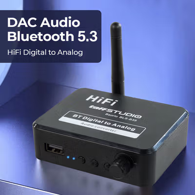 TaffSTUDIO DAC Audio Bluetooth 5.3 Receiver HiFi Digital to Analog - BLS-B35 - Black