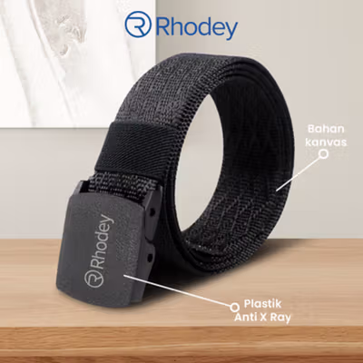 Rhodey Tali Ikat Pinggang Pria Anti X-ray Plastik Automatic Buckle - 2018 - Black