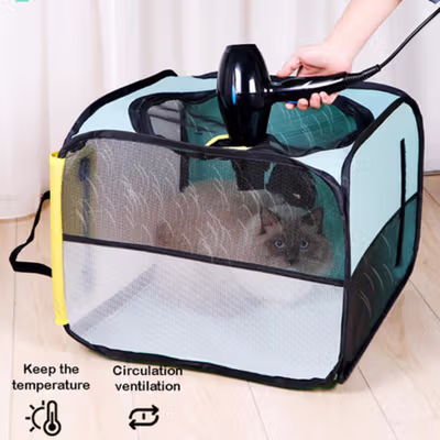 McPhee Kandang Lipat Hewan Peliharaan Kucing Anjing Pet Drying Box - M52 - Lake Blue