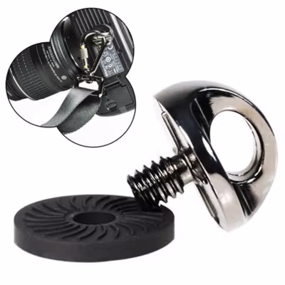 DSLR 1/4 Inch Screw Thread Adaptor Tali String Kamera - YR020 - Black