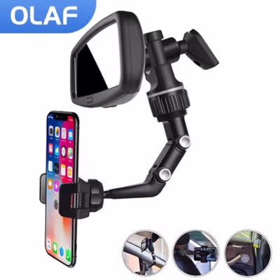 OLAF Holder HP Mobil Clamp Adjustable 360 Rotation Car Phone Holder - OL1 - Gray/Black