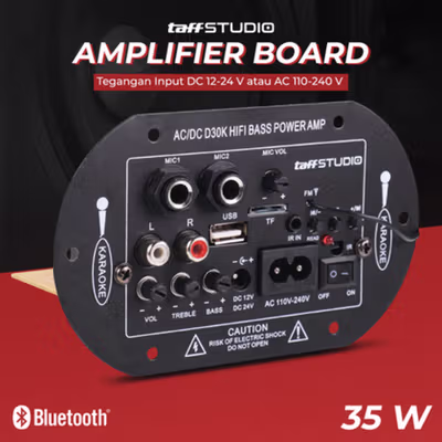 TaffSTUDIO Amplifier Board Audio Bluetooth Subwoofer DIY 35W - D30K - Black