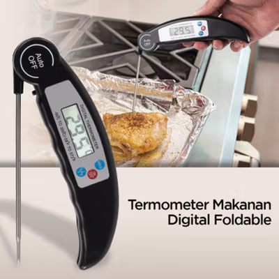 Anpro Termometer Makanan Digital Daging Kopi Susu Foldable 1 Probe - BW-188 - Black