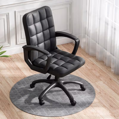 Comfort Kursi Kerja Kantor Office Chair Lift Swivel Leather - C032 - Black