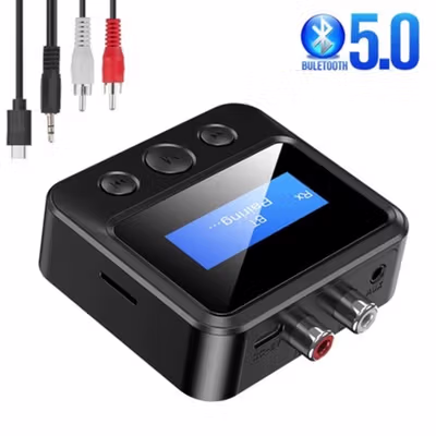 VIKEFON Wireless Bluetooth Audio Transmitter Receiver 5.0 AUX 3.5mm - C39S - Black