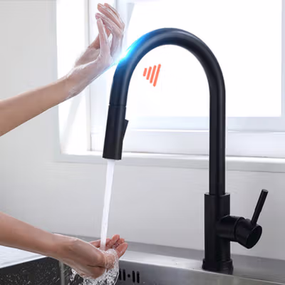 FACAZ Keran Wastafel Sensor Sentuh Pull Out Sink Faucet 360 Rotation - FAC36 - Black