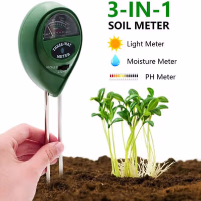 HEDAO Pengukur 3 in 1 Kelembapan Tanah Soil Moist PH Analyzer - TL00378 - Black