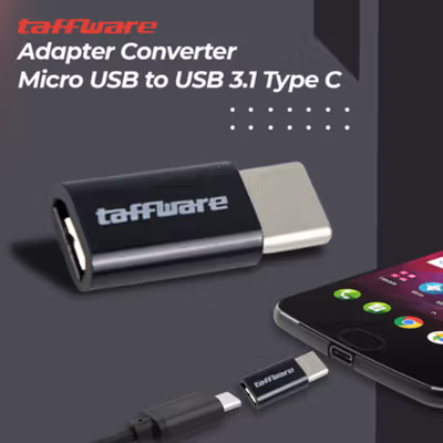 Taffware Adapter Converter Micro USB to USB 3.1 Type C - US173 - Black