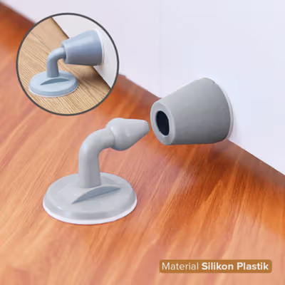 ALLIHOUSE Karet Penahan Pintu Rumah Silikon Door Stopper - CAL157 - Gray