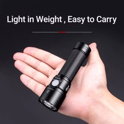 4Tool Senter LED Flashlight Rechargeable Waterproof IPX7 2200 Lumens - ED20 - Black