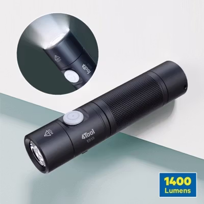 4Tool Senter LED Flashlight Rechargeable Waterproof IPX7 400 Lumens - ED10 - Black