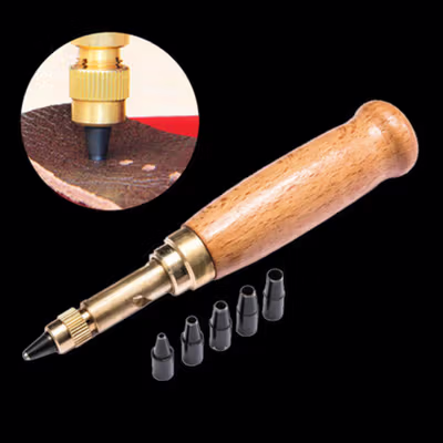 MIUSIE Alat Pembolong Tali Pinggang Hole Punch 6 Tip 1.5-4mm - MU0179 - Bronze