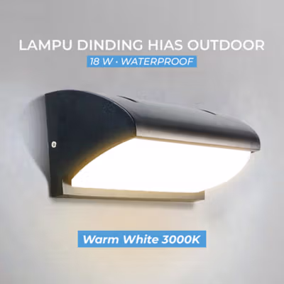 GAVT Lampu Dinding Hias Outdoor Wall Light 18W Warm White Model E - 611 - Black