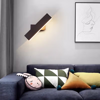 LITU Lampu Hias Dinding Slim Rotasi 340 Derajat Warm White 3000K 7W - W22 - Black