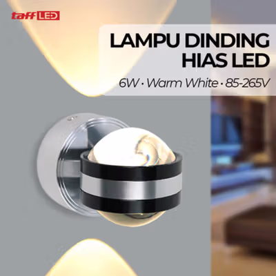 TaffLED Lampu Dinding Hias Modern Wall Lamp LED 6W Warm White 85-265V - WLA8286 - Silver
