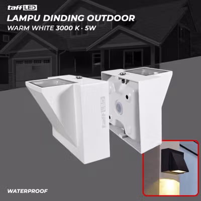 TaffLED Lampu Hias Dinding Outdoor Minimalis Waterproof Warm White 5W - WD079 - White