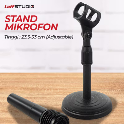 TaffSTUDIO Stand Mikrofon Desktop Disc Microphone Adjustable Height - L3 - Black