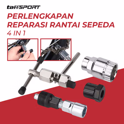 TaffSPORT 4in1 Perlengkapan Reparasi Rantai Sepeda Chain Socket Tool - BT2919 - Silver