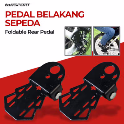 TaffSPORT Pedal Belakang Sepeda Bike Rear Pedal Foldable - STT165 - Black