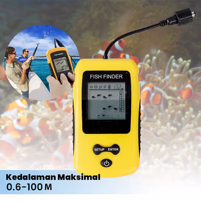 Alat Pelacak Ikan Sonar Fish Finder Cable Display 100M - TL8 - Yellow