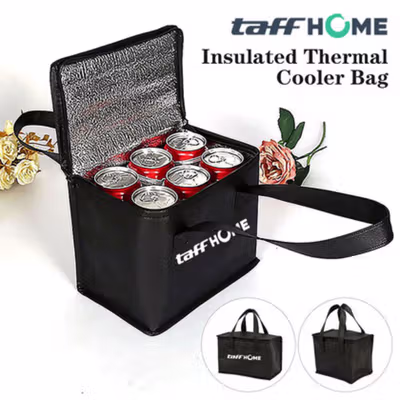 TaffHOME Tas Pendingin Makanan Cooler Bag Thermal Insulated Bag 28x14x17cm - H24 - Black
