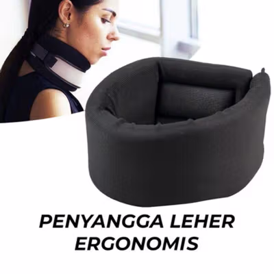 ROSENICE Penyangga Leher Ergonomic Neck Collar Support Brace - HR-171 - Black