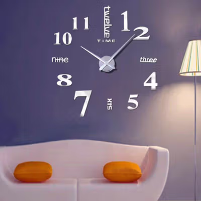 TaffHOME Jam Dinding DIY Quartz Silent Movement Big Size 90-100cm - DIY-101 - Silver
