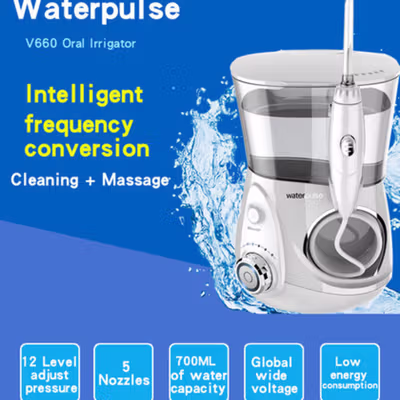 Waterpulse Dental Flosser Alat Semprot Pembersih Gigi 700ml - V660 - White