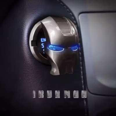 MVL Dekorasi Cover Tombol Start Stop Engine Mobil Car Button Iron Man - MV01 - Silver
