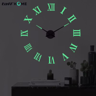 TaffHOME Jam Dinding Besar DIY Giant Clock Glow in The Dark 90-100cm - DIY-106 - No Color
