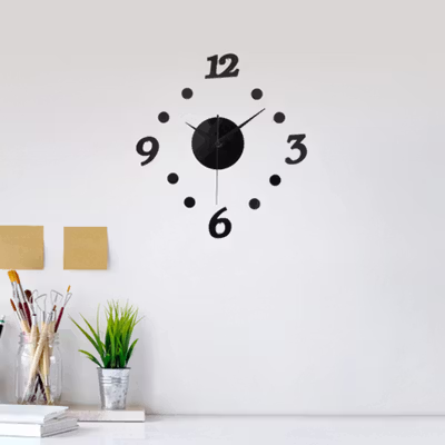 Taffware Jam Dinding DIY Giant Clock Creative Design 30cm - DIY-06 - Black