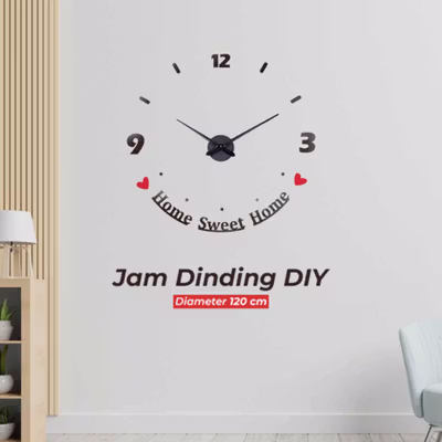 Geekman Jam Dinding Besar DIY Giant Home Sweet Home 120 cm - DIY-203 - Black
