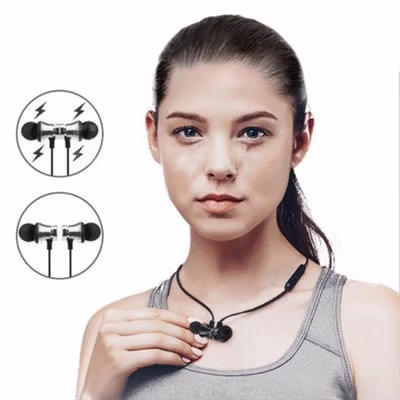 CUGUU Earphone Neckband Sweatproof Bluetooth 4.1 with Mic - XT11 - Black
